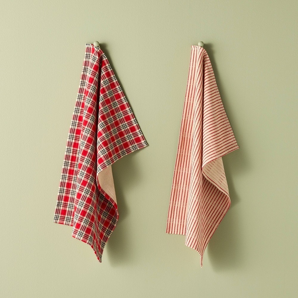 Set of 2 Christmas Kitchen Towels Red - Hearth & Hand Magnolia, Target